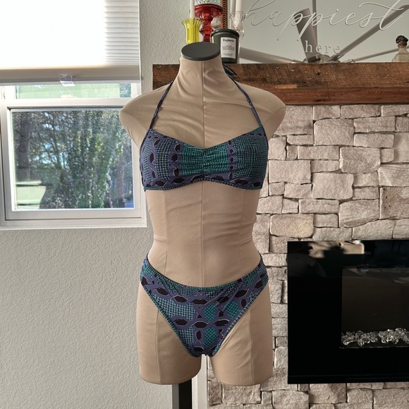 Burberry Swim Burberry Britt Sapphire Blue 2pc Bikini Nwt Sz Med